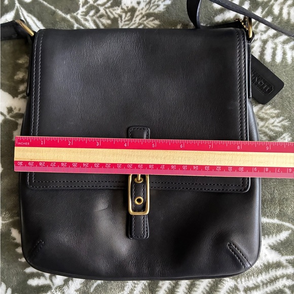 Coach Black Leather Crossbody with Gold-Tone Buckle - Picture 5 of 16